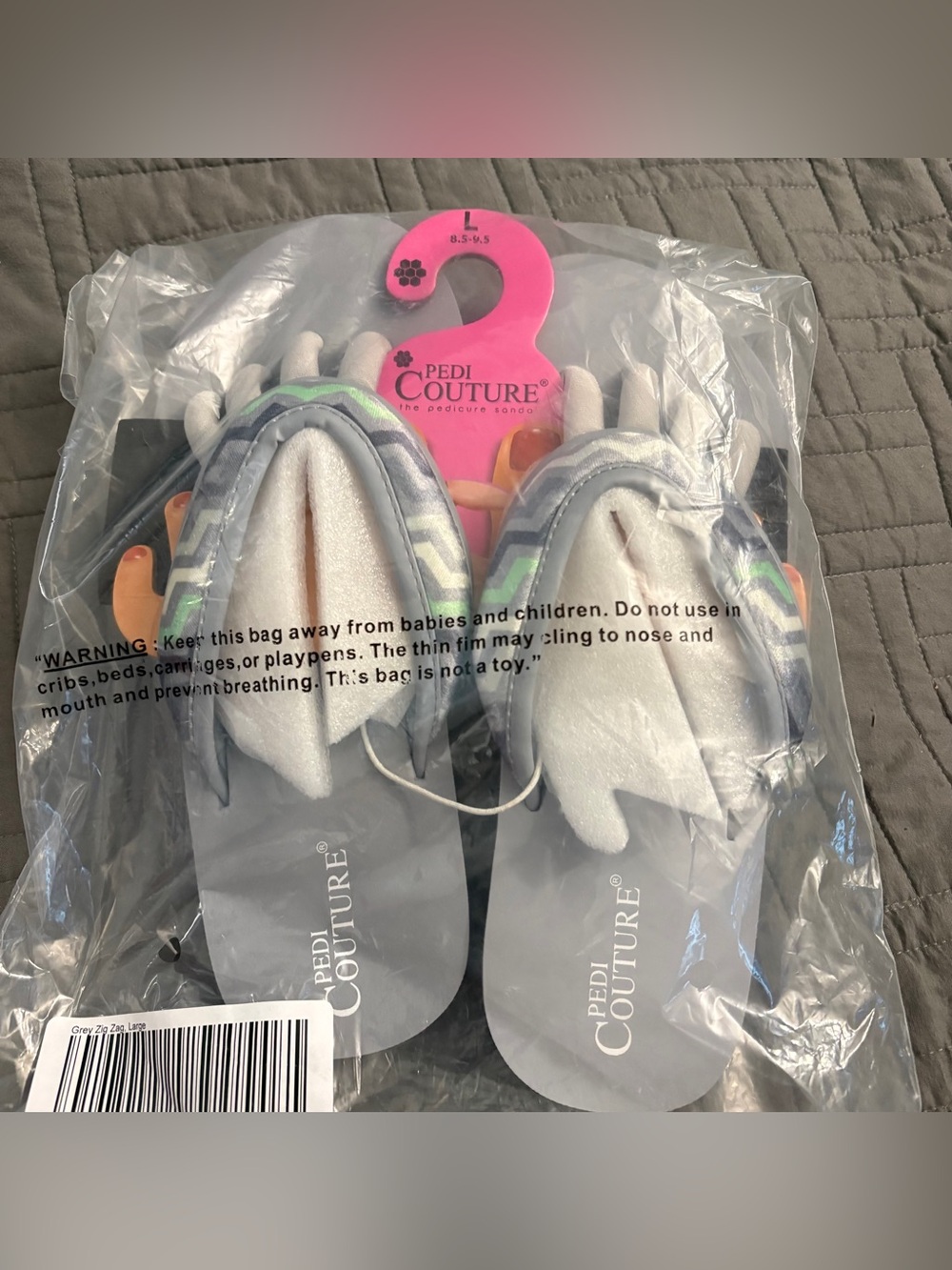 NWT Pedi Couture Pedicure Sandals Pink Toe Separator Flip Flops Size L 8.5-9.5